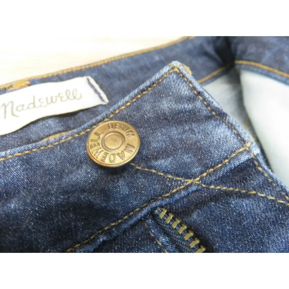 Womens Madewell Curvy High Rise Skinny Jeans Size 24 Dark Wash Blue Denim Pants‎